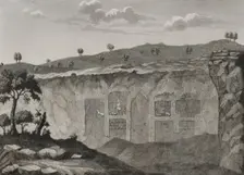 Temple of Diana that Morales recognized in the Almudejo hill, Guadalajara province, Spain, 1852. Creator: Antonio Roca Sallent