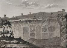 Temple of Diana that Morales recognized in the Almudejo hill, Guadalajara province, Spain, 1852. Creator: Antonio Roca Sallent