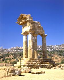 Temple of Dioscuri, Agrigento, Sicily, Italy. Creator: Peter Thompson