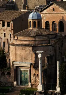 Temple of Divus Romulus, The Forum, Via Sacra, Rome, Italy, 2009. Creator: LTL