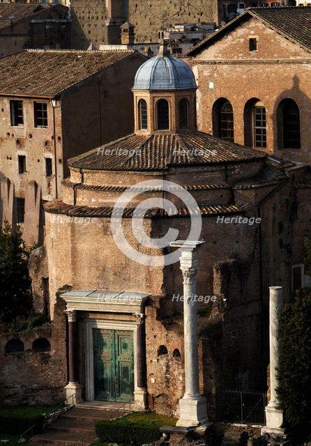 Temple of Divus Romulus, The Forum, Via Sacra, Rome, Italy, 2009. Creator: LTL.