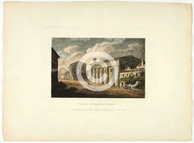 Temple of Fortuna Virilis, plate thirty-four from the Ruins of Rome, published January 1, 1797. Creator: Matthew Dubourg.