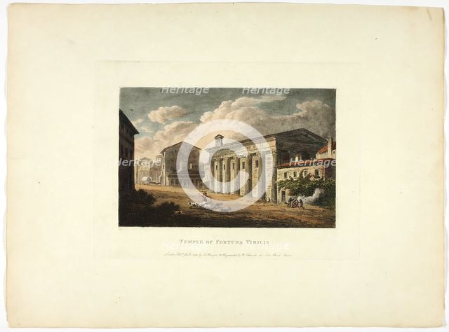 Temple of Fortuna Virilis, plate thirty-four from the Ruins of Rome, published January 1, 1797. Creator: Matthew Dubourg.