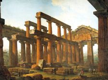 Temple of Hera in Paestum, oil on canvas