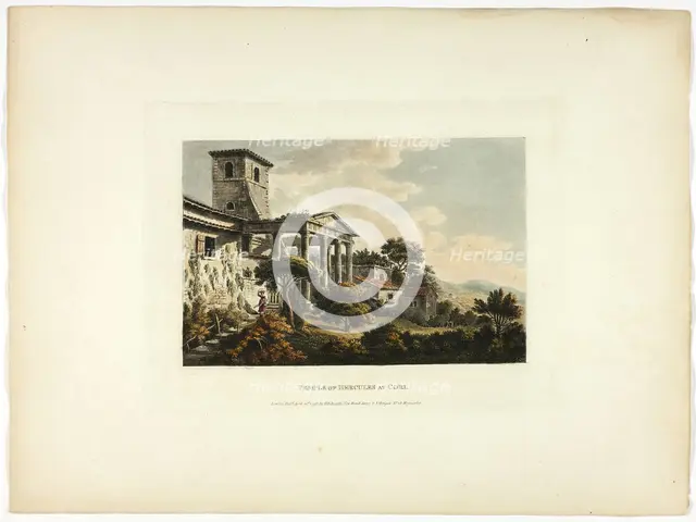 Temple of Hercules at Cori, plate thirty-two from the Ruins of Rome, published April 21, 1798. Creator: Matthew Dubourg.