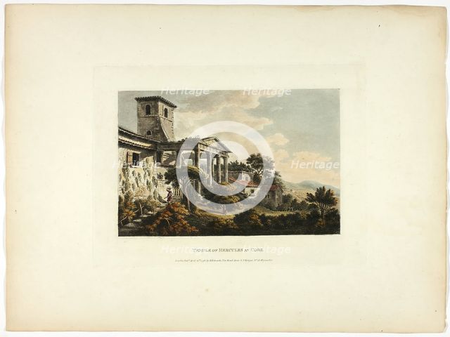 Temple of Hercules at Cori, plate thirty-two from the Ruins of Rome, published April 21, 1798. Creator: Matthew Dubourg.