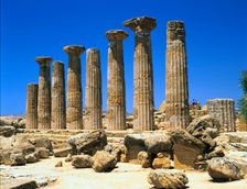 Temple of Hercules, Agrigento, Sicily, Italy. Creator: Peter Thompson