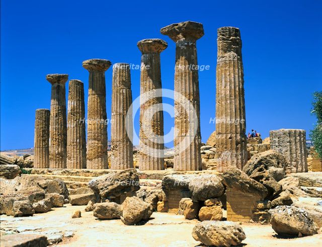 Temple of Hercules, Agrigento, Sicily, Italy. Creator: Peter Thompson.