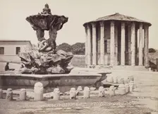 Temple of Hercules Victor and Fountain of the Tritons, late 19th century. Creator: Unknown