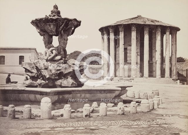Temple of Hercules Victor and Fountain of the Tritons, late 19th century. Creator: Unknown.
