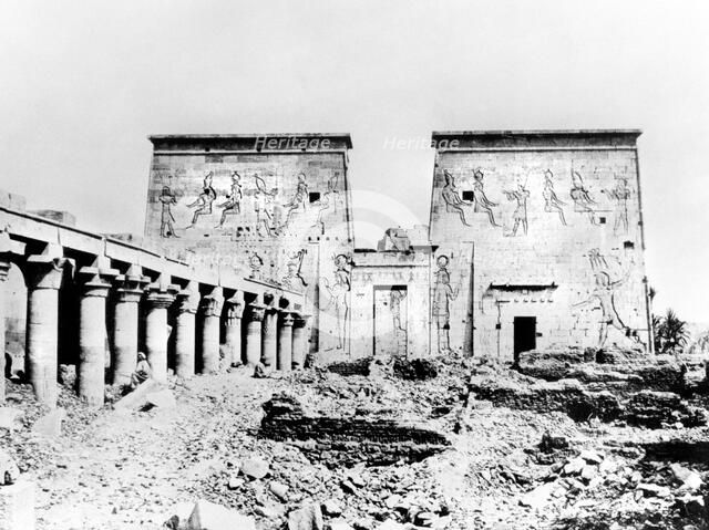 Temple of Isis, Philae, Nubia, Egypt, 1887. Artist: Henri Bechard