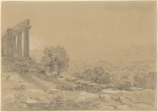 Temple of Juno, Agrigentum, 1842. Creator: Thomas Cole