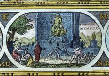Temple of Jupiter coloured engraving from the book Le Theatre du monde or Nouvel Atlas 1…