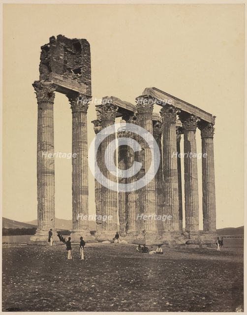 Temple of Jupiter Olympius, c. 1853. Creator: James Robertson (British, 1813 (?)-aft 1865).