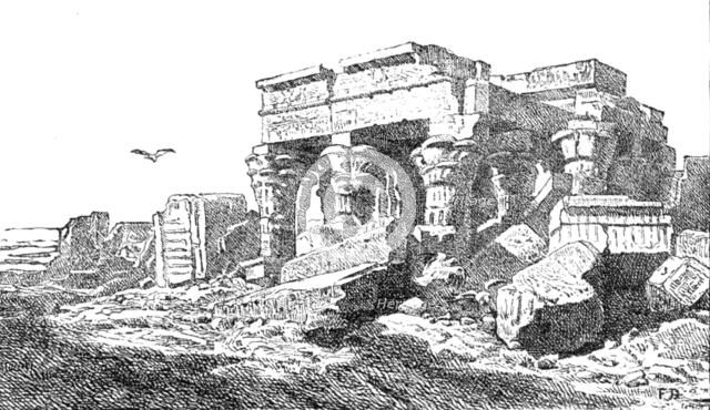 Temple of Kom Ombos, Upper Egypt, by Frank Dillon:...Institute of Painters in Oil Colours, 1883. Creator: Unknown.