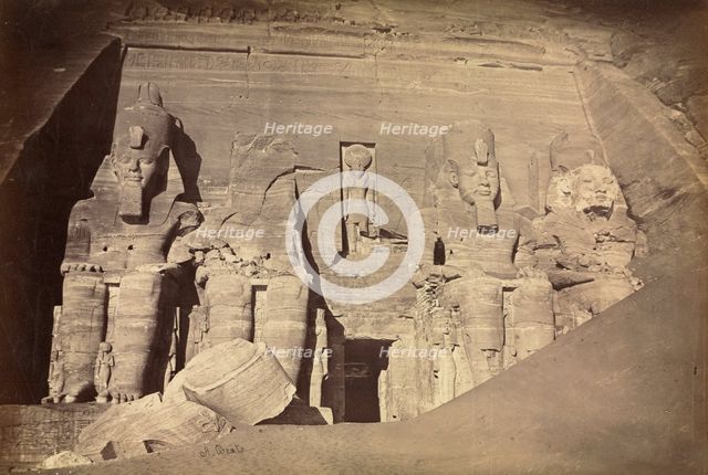 Temple of Ramesses II, Abu Simbel, c. 1860s. Creator: Antonio Beato (British, c. 1825-1903).