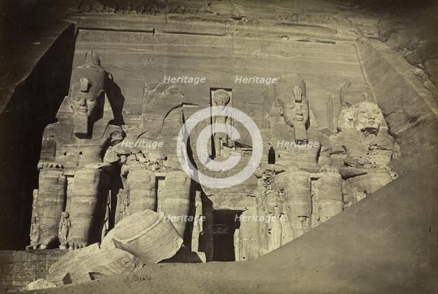 Temple of Ramesses II, Abu Simbel, c. 1860s. Creator: Antonio Beato (British, c. 1825-1903).
