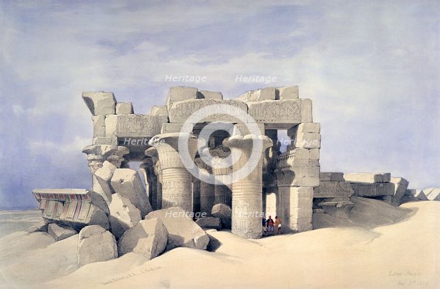 'Temple of Sobek and Haroeris at Kom Ombo', 19th century. Artist: David Roberts