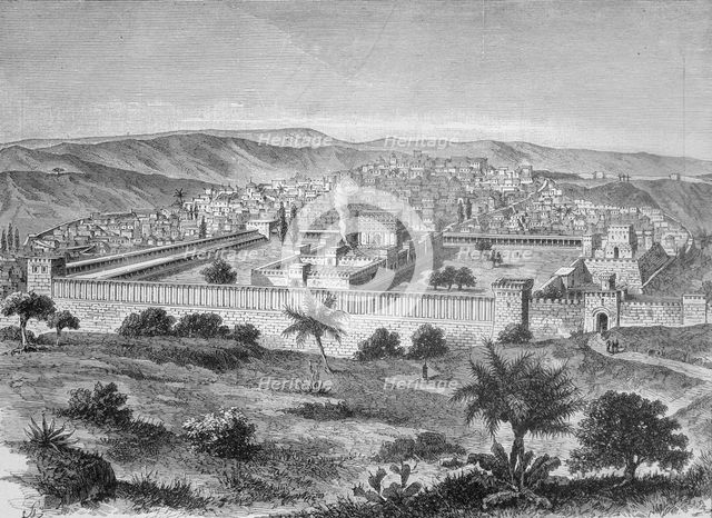 Temple of Solomon in Jerusalem in the time of Jesus, engraving based on the book on the Temple of…