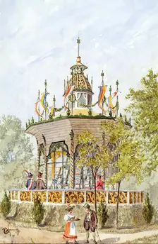 Temple of the Vienna Schützenfest of 1898, 1898. Creator: Gustav Korompay