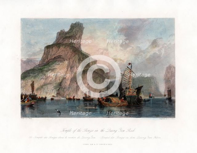 'Temple of the Bronzes in the Quang Yen Rock', China, c1840.Artist: CT Dixon