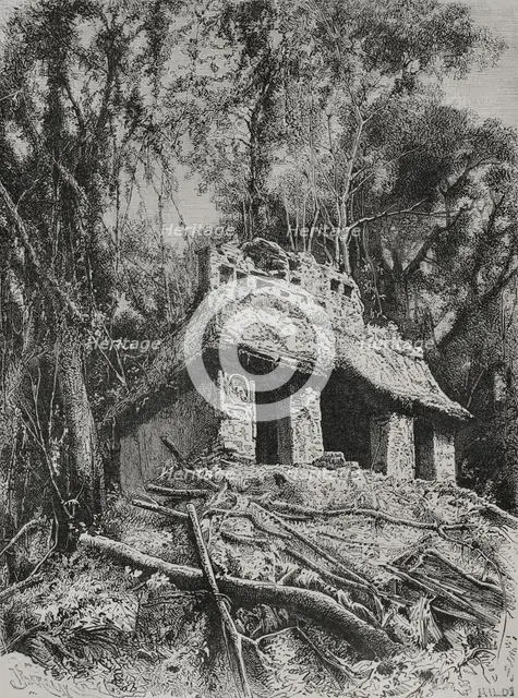 Temple of the Sun, Palenque, State of Chiapas, Mexico, 1892.  Creator: Unknown.