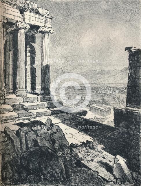 'Temple of Theseus from the Acropolis', c1913. Artist: Joseph Pennell.