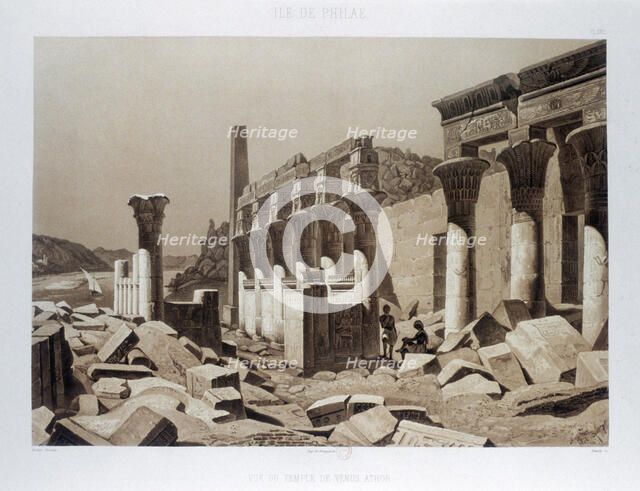 'Temple of Venus Athor, Isle of Philae', Egypt, 1841. Artist: Himely
