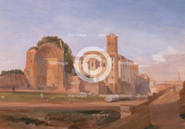 Temple of Venus and Rome, Rome, 1840. Creator: Edward Lear.