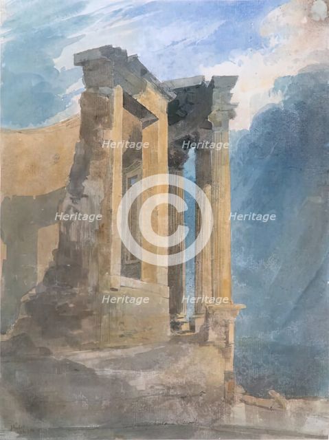 Temple of Vesta at Tivoli, 1824. Creator: James William Giles.