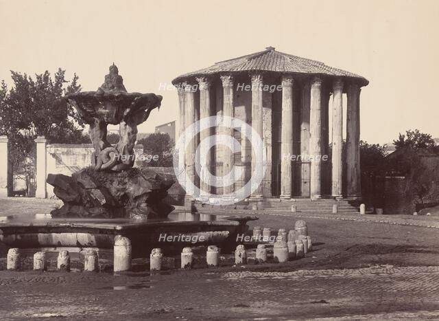 Temple of Vesta and Fountain, Rome, 1860s. Creator: James Anderson.