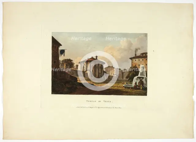 Temple of Vesta, plate nineteen from the Ruins of Rome, published October 1, 1796. Creator: Matthew Dubourg.