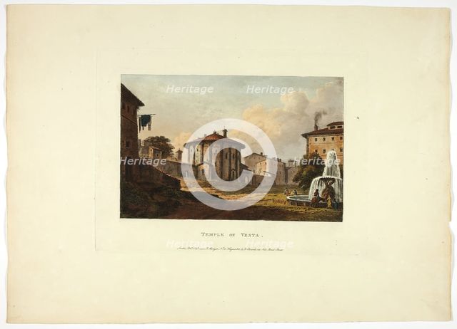 Temple of Vesta, plate nineteen from the Ruins of Rome, published October 1, 1796. Creator: Matthew Dubourg.