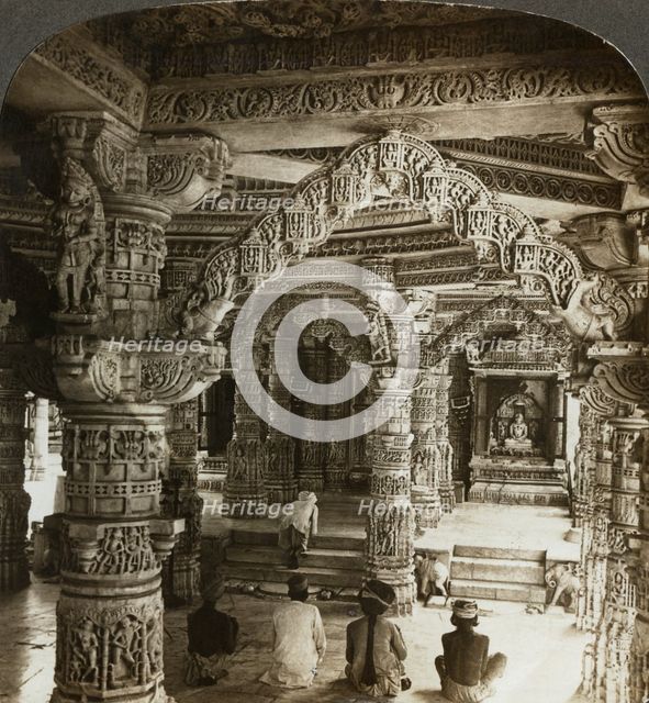Temple of Vimal Vasahi, Mount Abu, Rajasthan, India.Artist: Underwood & Underwood