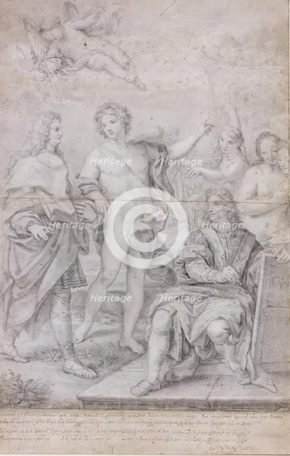 Temple of Virtue. Apotheosis of Nicolò Maria Pallavicino, c1695. Creator: Maratta; Carlo (1625-1713).