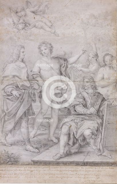 Temple of Virtue. Apotheosis of Nicolò Maria Pallavicino, c1695. Creator: Maratta; Carlo (1625-1713).