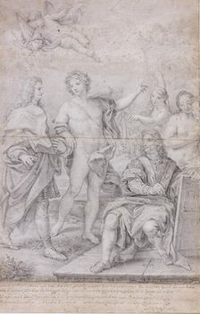 Temple of Virtue. Apotheosis of Nicolò Maria Pallavicino, c1695. Creator: Maratta; Carlo (1625-1713)