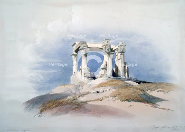 'Temple of Wady Kardassy, Nubia', 19th century. Artist: David Roberts