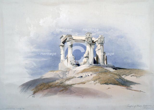 'Temple of Wady Kardassy, Nubia', 19th century. Artist: David Roberts
