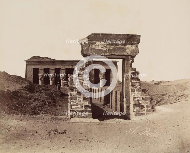 Temple at Dandara, between 1860 and 1903. Creator: Antonio Beato.