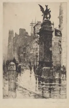 Temple Bar, 1885. Creator: Joseph Pennell