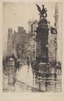 Temple Bar, 1885. Creator: Joseph Pennell