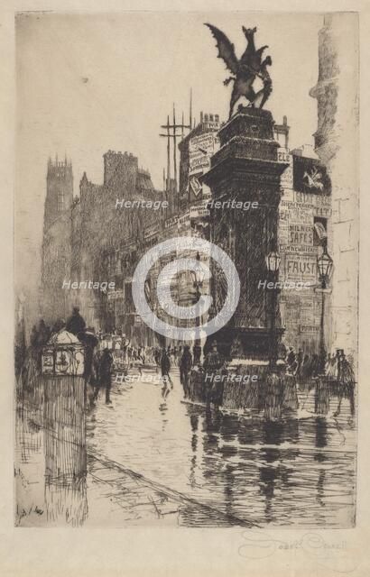 Temple Bar, 1885. Creator: Joseph Pennell.