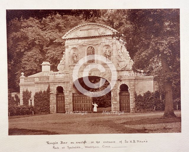 Temple Bar, Theobalds Park, Cheshunt, Hertfordshire, c1895. Artist: Anon