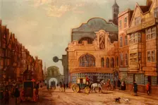 Temple Bar and St. Dunstan's Church c1750, (1945). Creator: Unknown