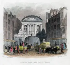 Temple Bar, from the Strand London, 1829.Artist: W Wallis