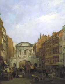 Temple Bar from the Strand London, 1873. Artist: William Henry