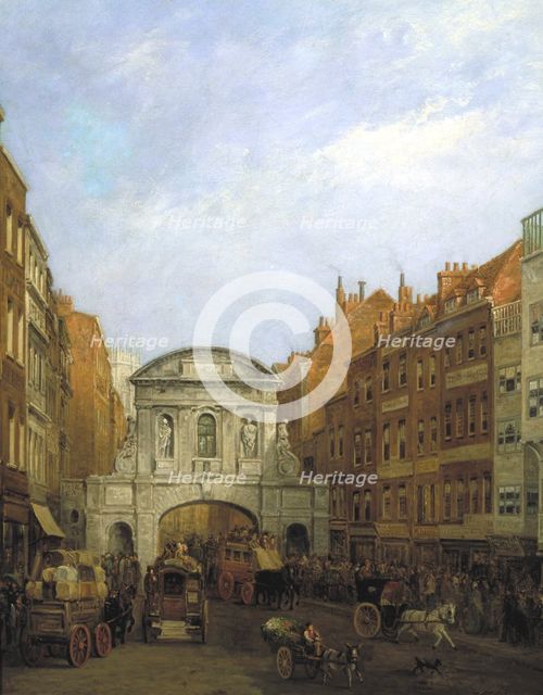 'Temple Bar from the Strand', London, 1873.                                       Artist: William Henry