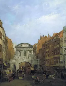 Temple Bar from the Strand London, 1873. Artist: William Henry Haines