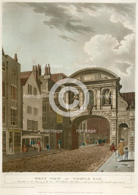 Temple Bar, London, 1797. Artist: Unknown.